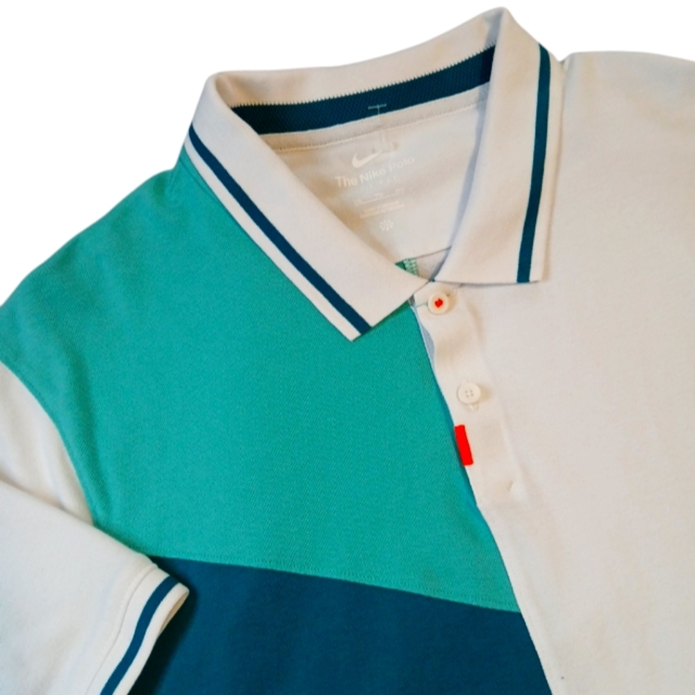 Nike Dri-Fit Golf The Nike Polo Teal/White Polo Shirt XXL‎